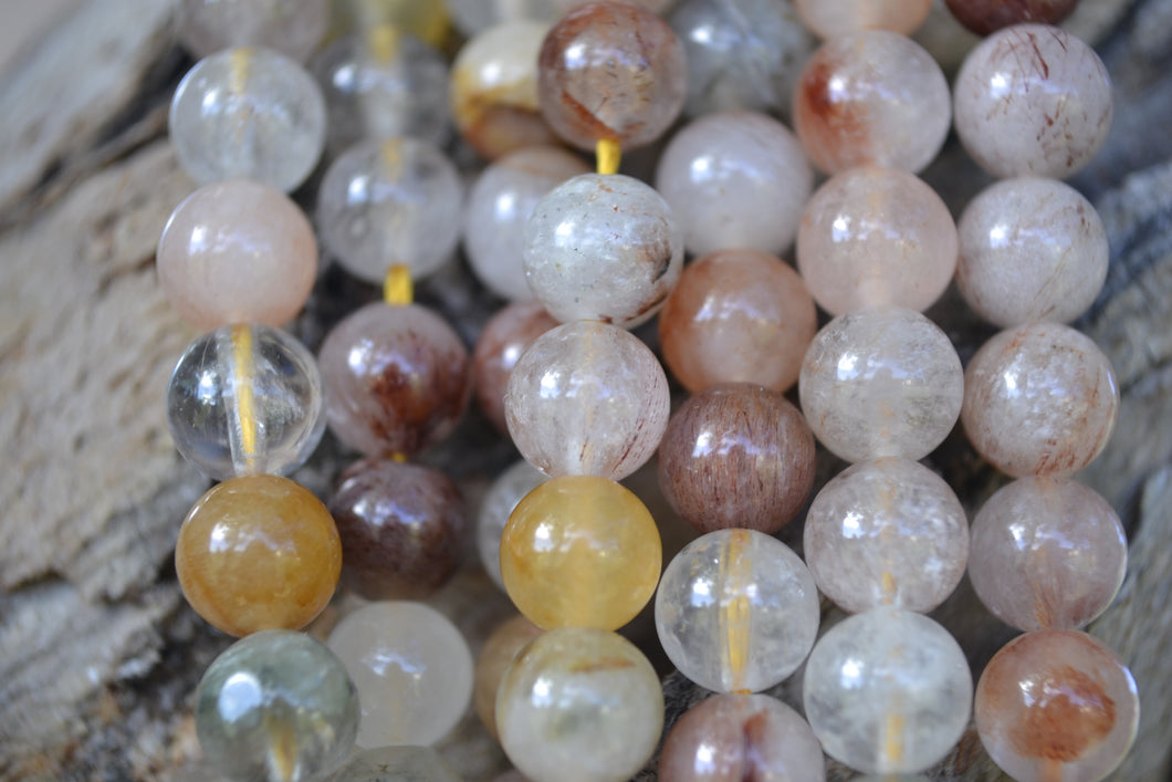 Mixed Ritulated Quartz Beads